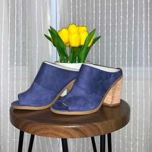 Blue Suede Ankle Boots